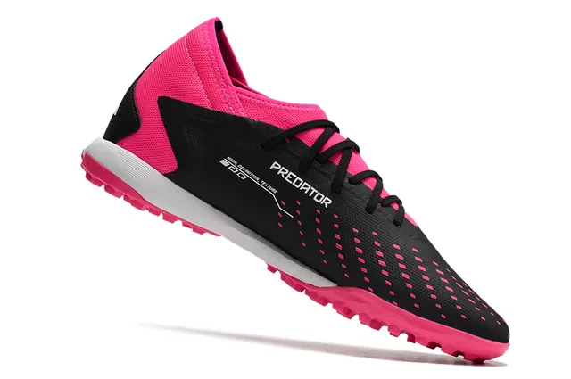 Adidas Pink Black Low-Cut Sock-Fit Collar Asymmetric Lace Cage Artificial-Grass Soccer Shoes 17