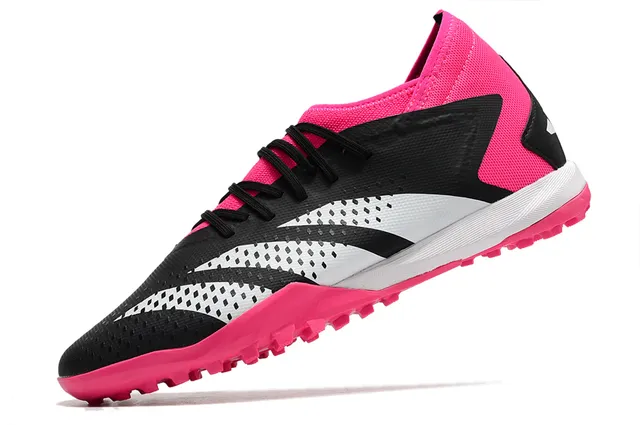 Adidas Pink Black Low-Cut Sock-Fit Collar Asymmetric Lace Cage Artificial-Grass Soccer Shoes 18