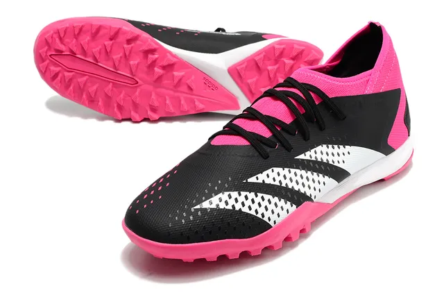 Adidas Pink Black Low-Cut Sock-Fit Collar Asymmetric Lace Cage Artificial-Grass Soccer Shoes 20