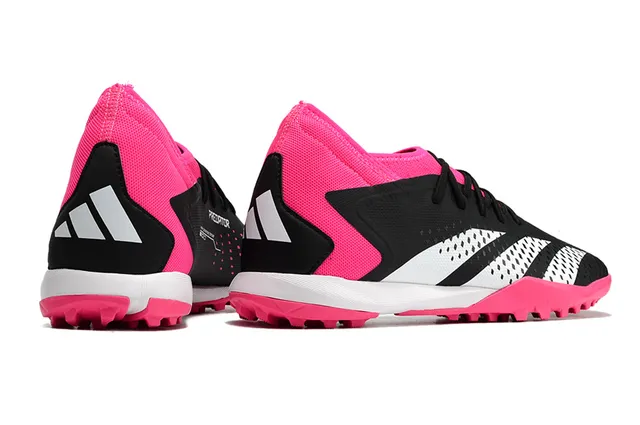 Adidas Pink Black Low-Cut Sock-Fit Collar Asymmetric Lace Cage Artificial-Grass Soccer Shoes 21