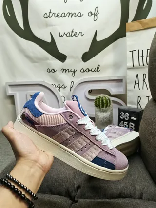 Adidas Pink Blue Low-Top Patchwork Textile Upper Lifestyle Sneakers 5