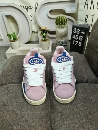 Adidas Pink Blue Low-Top Patchwork Textile Upper Lifestyle Sneakers 10