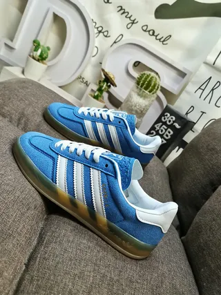 Adidas وردي أخضر جلد مخملي الجزء العلوي سول مطاطي حذاء نمط حياة 7
