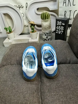 Adidas وردي أخضر جلد مخملي الجزء العلوي سول مطاطي حذاء نمط حياة 8
