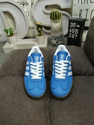 Adidas وردي أخضر جلد مخملي الجزء العلوي سول مطاطي حذاء نمط حياة 10