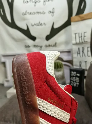 Adidas وردي أخضر جلد مخملي الجزء العلوي سول مطاطي حذاء نمط حياة 23