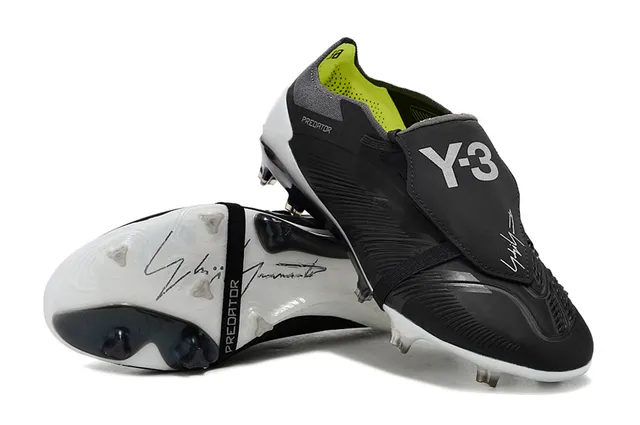Adidas Predator Preto Branco Sem Atacadores Fecho de Correia Texturizado Ponteira Jaula Solo Firme Sapatos de Futebol 4