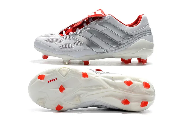 Adidas Predator Boost 白红 硬地足球鞋 9