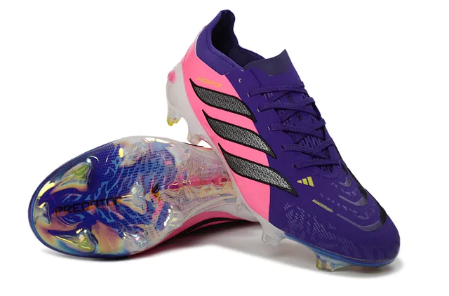 Adidas Predator Chaussures de football upper synthétique coupe basse semelle iridiscente transparente pour sol ferme 4