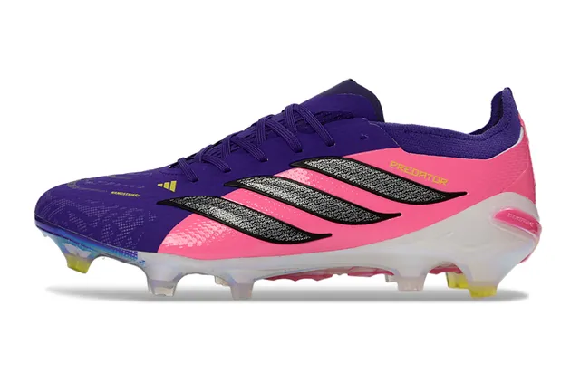 Adidas Predator Chaussures de football upper synthétique coupe basse semelle iridiscente transparente pour sol ferme 7