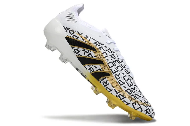 Adidas Predator Blanc Noir Sans Lacets Collet Fit à Chaussette Superposition de Bande Asymétrique Terrain Ferme Chaussures de Football 2