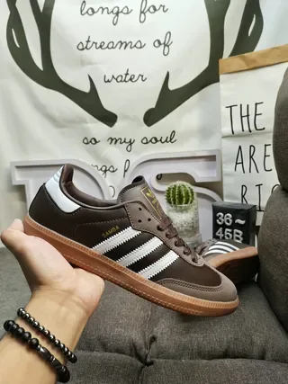 Adidas Samba Brown and White Lifestyle Sneakers 5