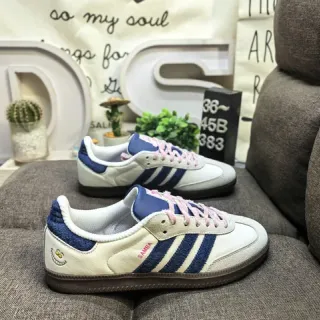 Adidas Samba Off-White Navy Pink حذاء أسلوب حياة