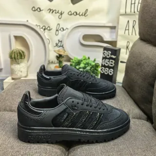 Adidas Samba OG All-Black Perforated Brogue Lifestyle Sneakers