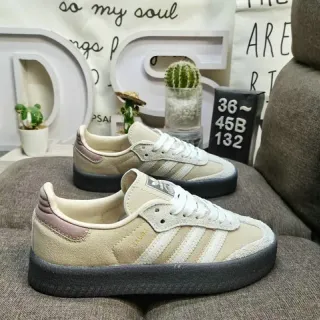 Adidas Samba OG بيج، وردي، أبيض لايف ستايل سنيكرز