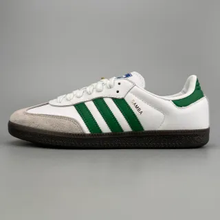 Adidas Samba Chaussures Lifestyle Blancs Verts avec Pointe en Daim
