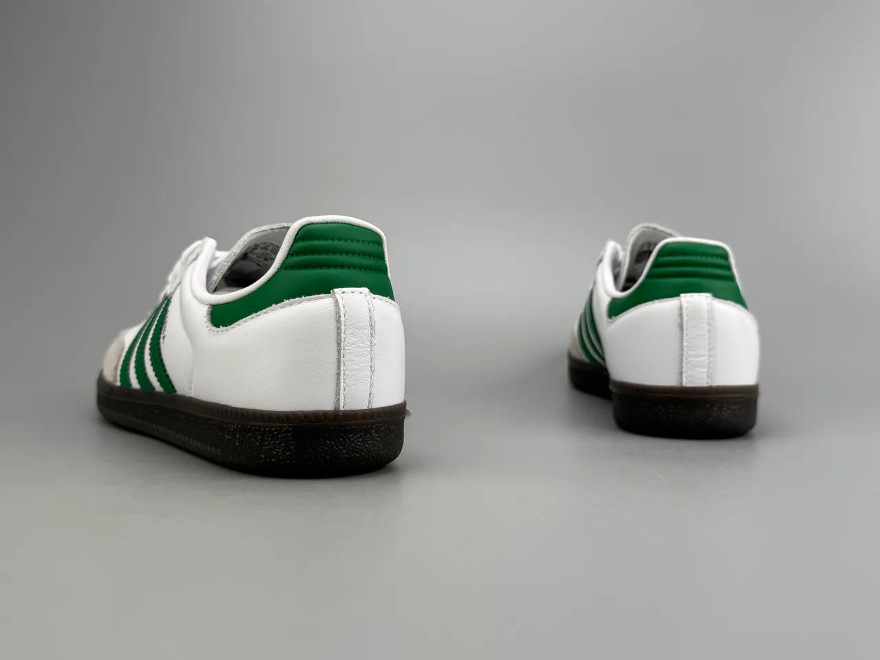 Adidas Samba White Green Suede Toe Lifestyle Sneakers 8