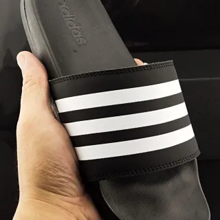 Adidas Slide 黑白三条纹拖鞋