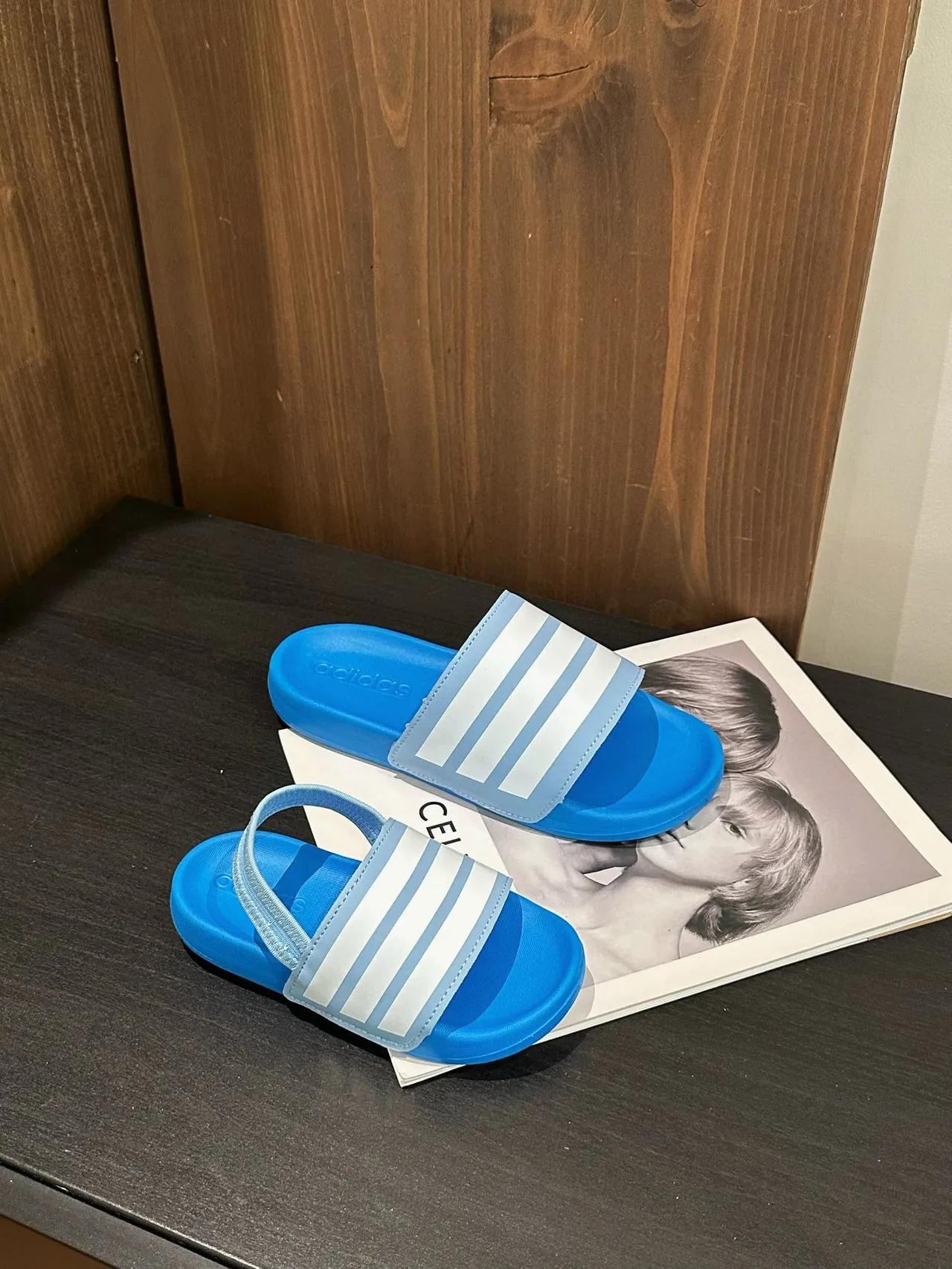 Adidas Slide Three-Stripe Strap Slippers 15
