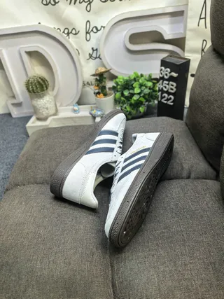 Adidas Spezial Cinza Claro e Azul Camurça Tênis Lifestyle 6