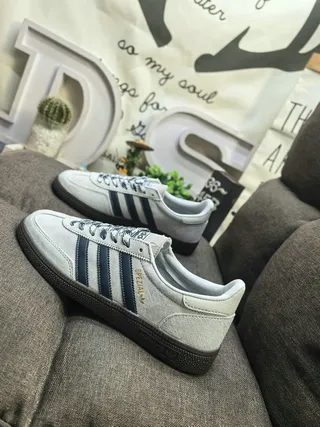 Adidas Spezial Cinza Claro e Azul Camurça Tênis Lifestyle 7