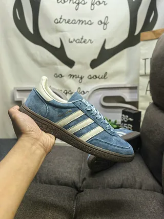 Adidas Spezial Cinza Claro e Azul Camurça Tênis Lifestyle 15