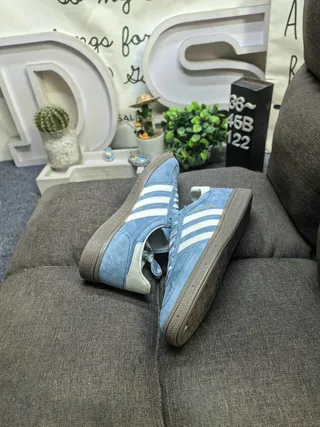 Adidas Spezial Cinza Claro e Azul Camurça Tênis Lifestyle 16