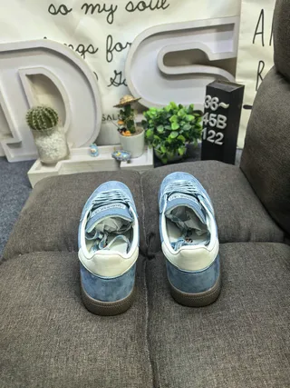 Adidas Spezial Cinza Claro e Azul Camurça Tênis Lifestyle 18