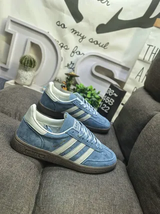 Adidas Spezial Cinza Claro e Azul Camurça Tênis Lifestyle 19