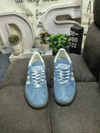 Adidas Spezial Cinza Claro e Azul Camurça Tênis Lifestyle 20