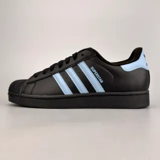 Adidas Superstar حذاء رياضي أسلوب حياة أسود وأزرق فاتح