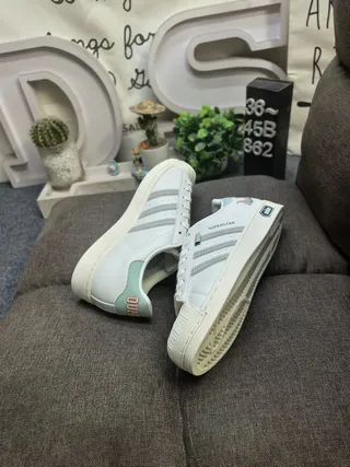 Adidas Superstar Dumbo Collaboration Zapatillas Lifestyle Blancos y Verde Menta 6