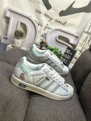 Adidas Superstar Dumbo Collaboration Zapatillas Lifestyle Blancos y Verde Menta 9