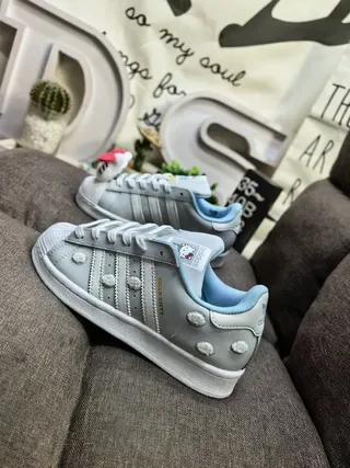 Adidas Superstar Hello Kitty হালকা ধূসর আকাশ নীল লাইফস্টাইল স্নিকার্স 7