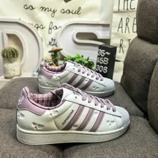 Adidas Superstar Off-White و Pink أحذية رياضية نمط حياة