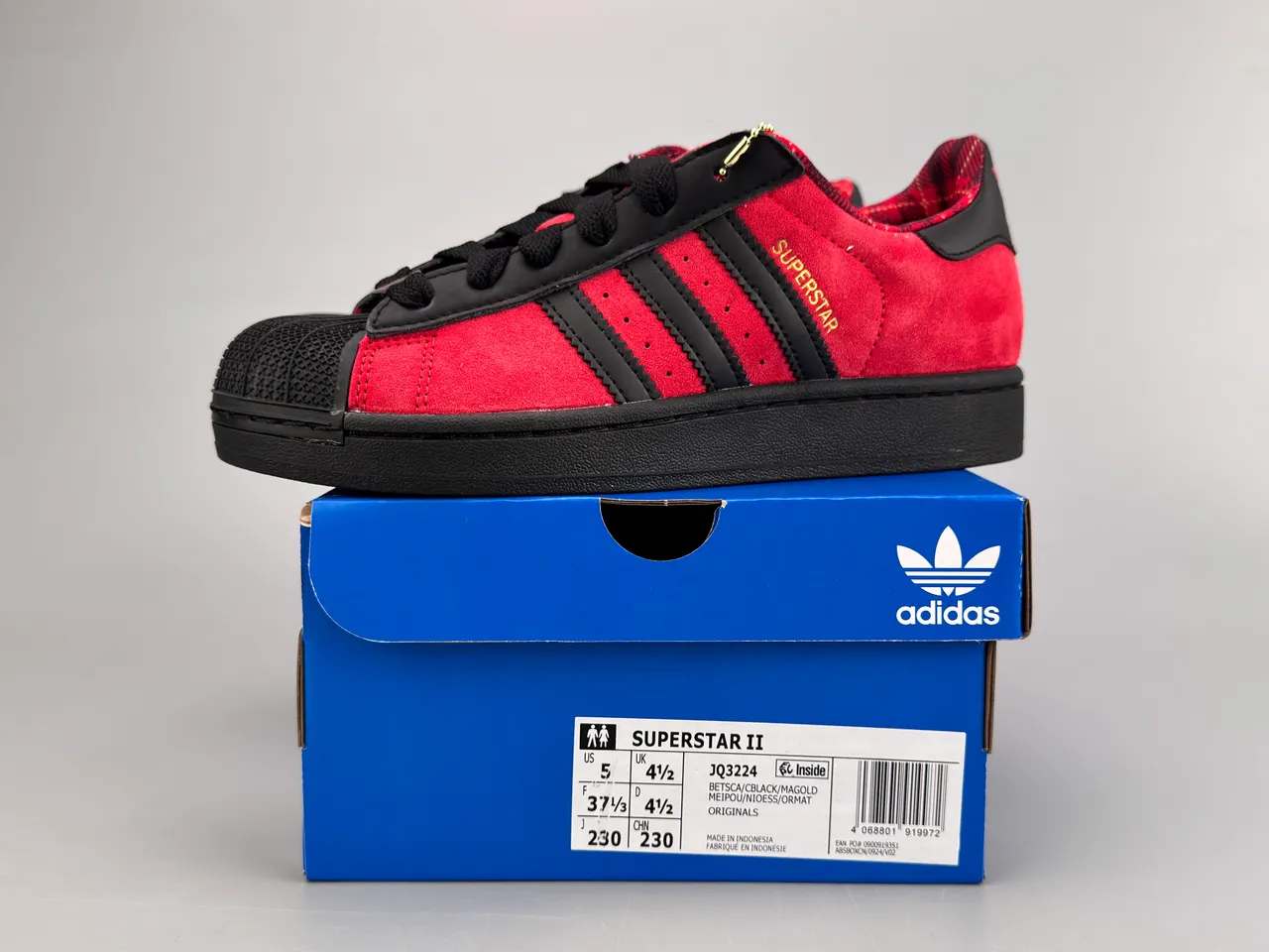 Adidas Superstar Tênis Lifestyle em Suede Vermelho e Preto 2