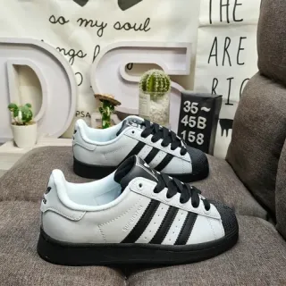 Adidas Superstar أبيض وأسود حذاء أسلوب الحياة