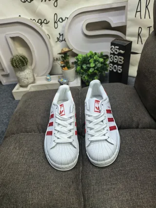 Adidas Superstar White and Red Lifestyle Sneakers 10