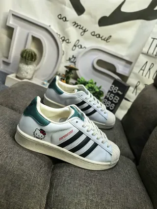 Adidas Superstar White Blue Shell-Toe Three-Stripe Side Panel Lifestyle Sneakers 9