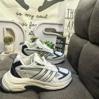 Adidas 白黑厚底三条纹笼式生活运动鞋