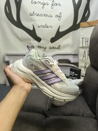 Adidas Chaussures Lifestyle Blancs Noirs Semelle Épaisse Trois Rayures Cage 5