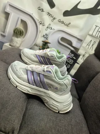 Adidas Chaussures Lifestyle Blancs Noirs Semelle Épaisse Trois Rayures Cage 7