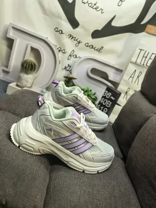 Adidas Chaussures Lifestyle Blancs Noirs Semelle Épaisse Trois Rayures Cage 9