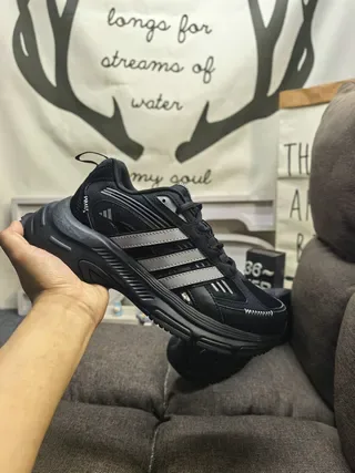 Adidas Chaussures Lifestyle Blancs Noirs Semelle Épaisse Trois Rayures Cage 15