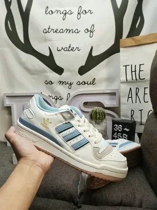 Adidas Branco Azul Low-Top Cupsole Tênis Lifestyle 5