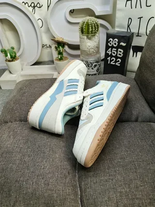 Adidas Branco Azul Low-Top Cupsole Tênis Lifestyle 6