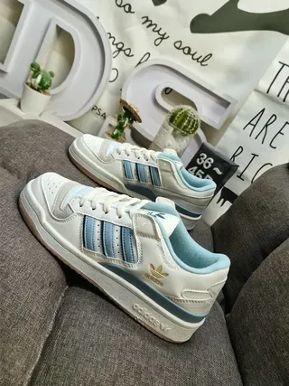 Adidas Branco Azul Low-Top Cupsole Tênis Lifestyle 7