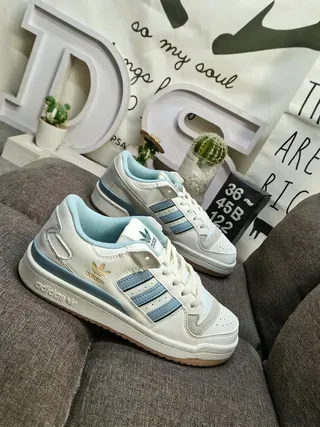 Adidas Branco Azul Low-Top Cupsole Tênis Lifestyle 9
