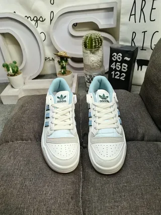 Adidas Branco Azul Low-Top Cupsole Tênis Lifestyle 10