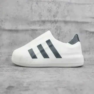 Adidas White Gray Laceless Slip-On Ribbed Textile Upper Sneakers